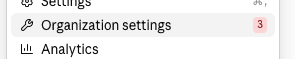Open Organization settings
